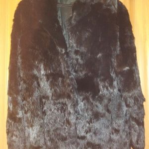Rabbit Fur Coat with hook closures
